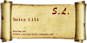 Solcz Lili névjegykártya