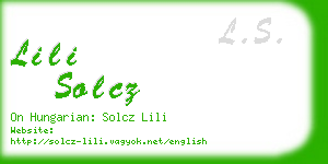 lili solcz business card